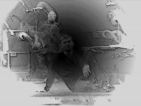 Коло  Самотності. Виконавець ролі Василя Стуса Роман Семисал. Фото-графіка  Тетяни Щербаченко